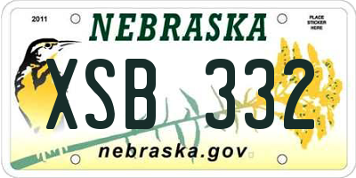 NE license plate XSB332