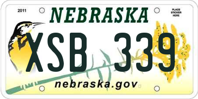 NE license plate XSB339
