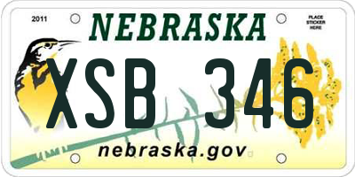 NE license plate XSB346