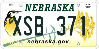 NE license plate XSB371
