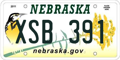 NE license plate XSB391
