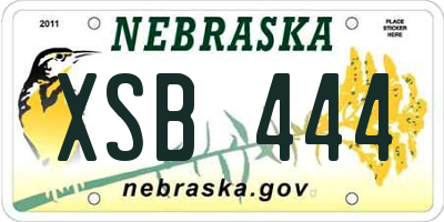 NE license plate XSB444