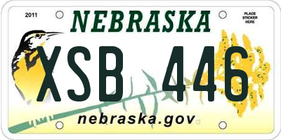 NE license plate XSB446