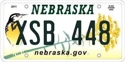 NE license plate XSB448