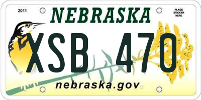 NE license plate XSB470