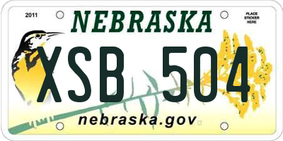 NE license plate XSB504