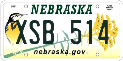 NE license plate XSB514