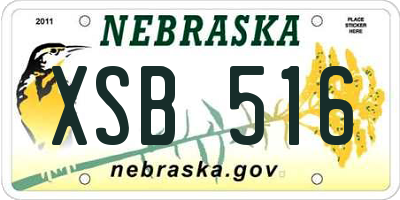 NE license plate XSB516