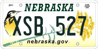 NE license plate XSB527