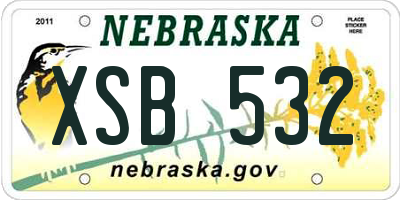 NE license plate XSB532
