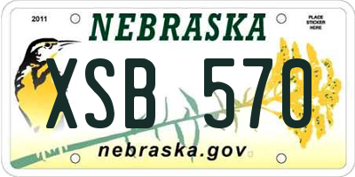 NE license plate XSB570