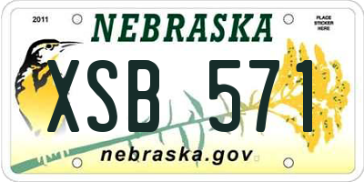 NE license plate XSB571