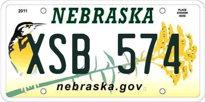 NE license plate XSB574