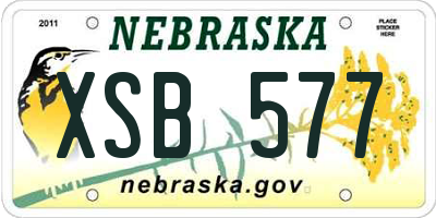 NE license plate XSB577