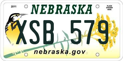 NE license plate XSB579