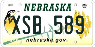 NE license plate XSB589