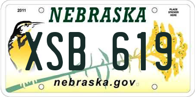 NE license plate XSB619