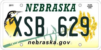 NE license plate XSB629