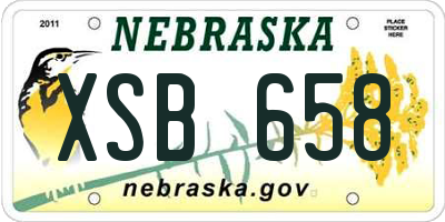 NE license plate XSB658