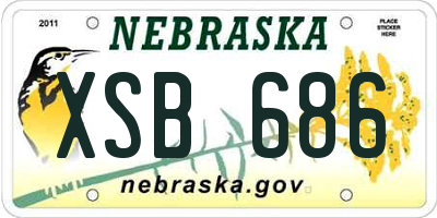 NE license plate XSB686