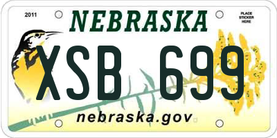 NE license plate XSB699