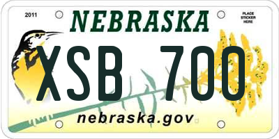 NE license plate XSB700