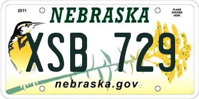 NE license plate XSB729
