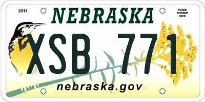 NE license plate XSB771