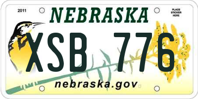 NE license plate XSB776