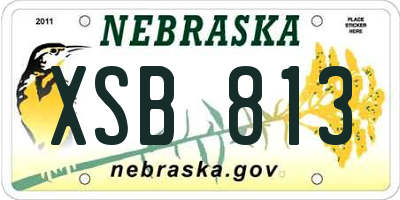 NE license plate XSB813