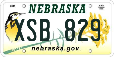 NE license plate XSB829