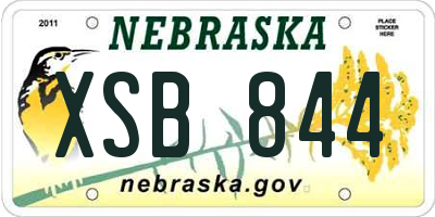 NE license plate XSB844