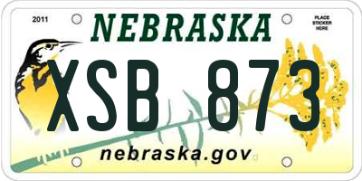 NE license plate XSB873