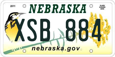 NE license plate XSB884