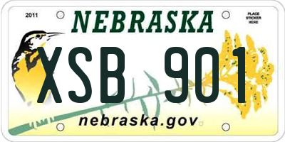 NE license plate XSB901