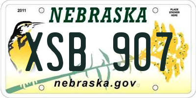NE license plate XSB907