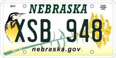 NE license plate XSB948
