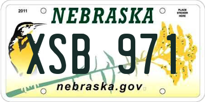NE license plate XSB971