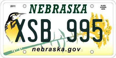 NE license plate XSB995