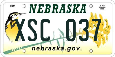 NE license plate XSC037