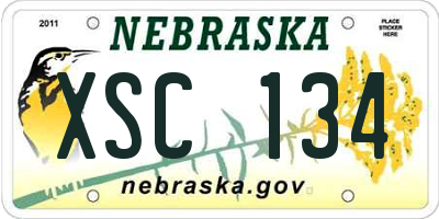 NE license plate XSC134