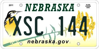 NE license plate XSC144