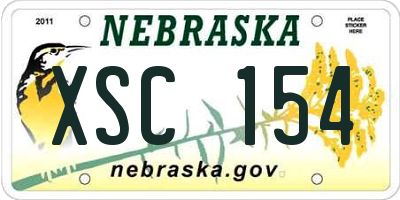 NE license plate XSC154