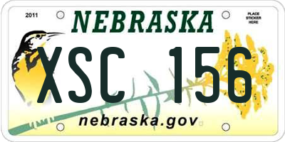 NE license plate XSC156