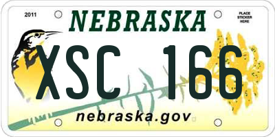 NE license plate XSC166