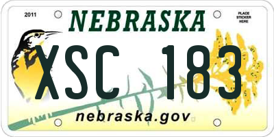 NE license plate XSC183