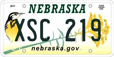 NE license plate XSC219