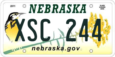 NE license plate XSC244