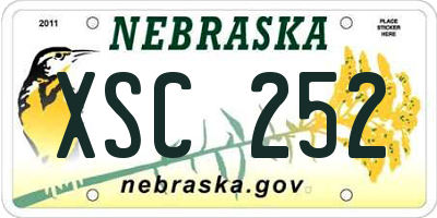 NE license plate XSC252