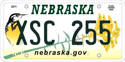 NE license plate XSC255